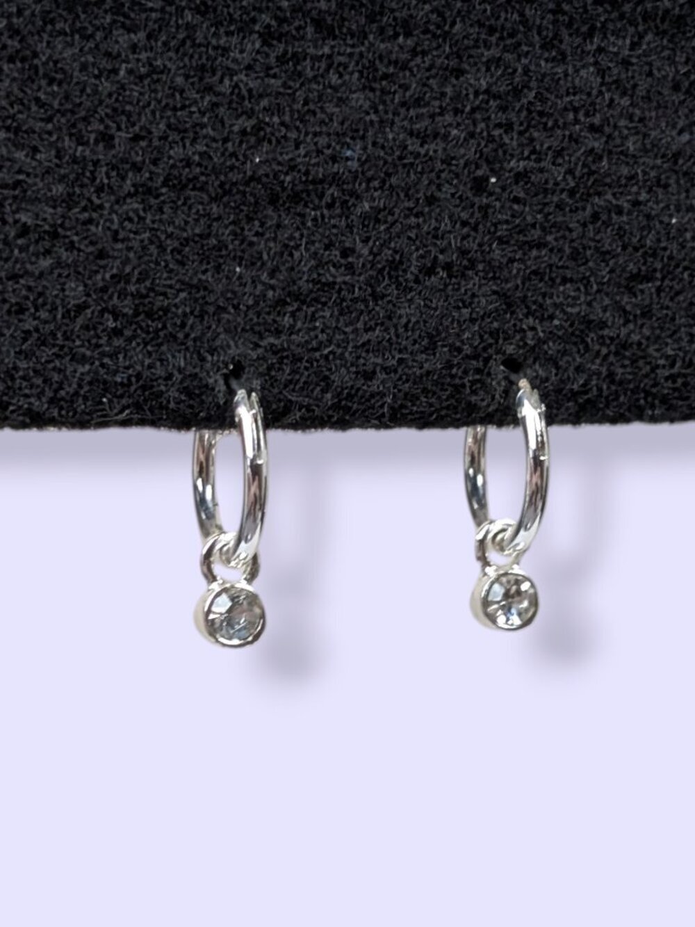 (2/$20) Dangling Rhinestone Hoop Earrings